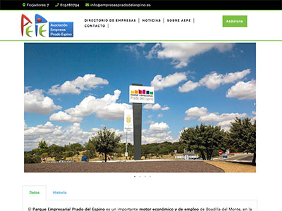 Website Asociación Empresas Prado del Espino